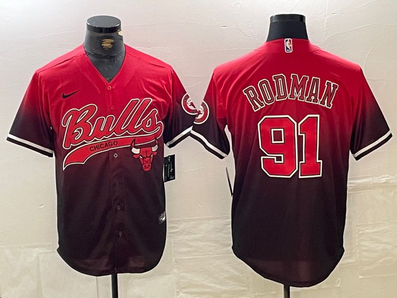 Men Chicago Bulls #91 Rodman Red Jointly 2024 Nike NBA Jersey style 1->chicago bulls->NBA Jersey